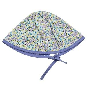 Gymboree Baby Bonnet Hat Reversible Floral Polka Dot Spring Shower Tie S M 3T 4T